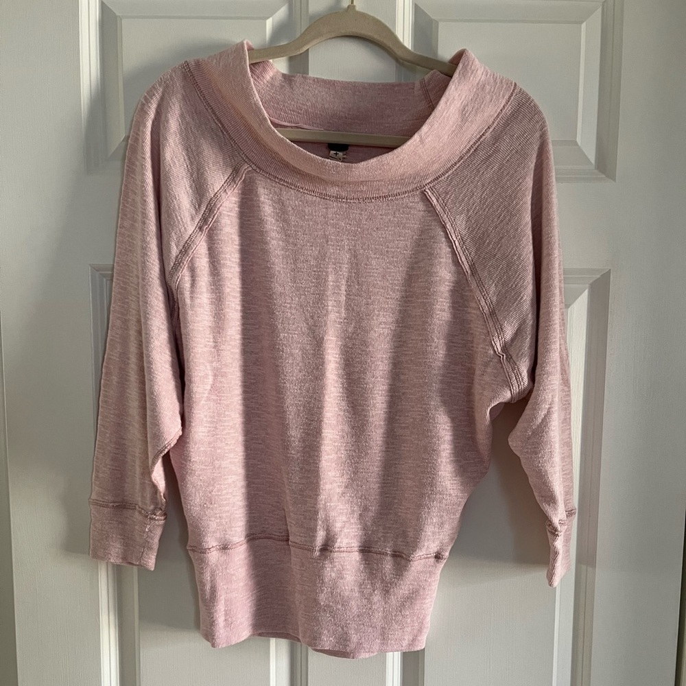We the Free Free People Wide Neck Oversized Sweater Size XS Light Pink